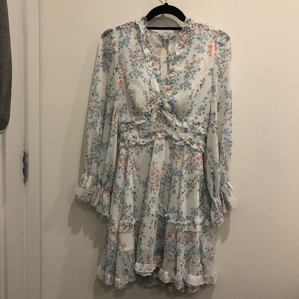 long sleeve ruffle dress